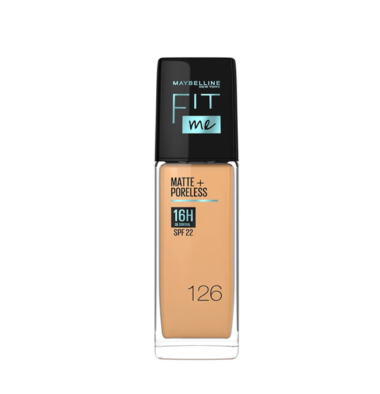 كريم الأساس مايبلين 30مل Fit Me Matte & Poreless - Glass - اللوان: 126