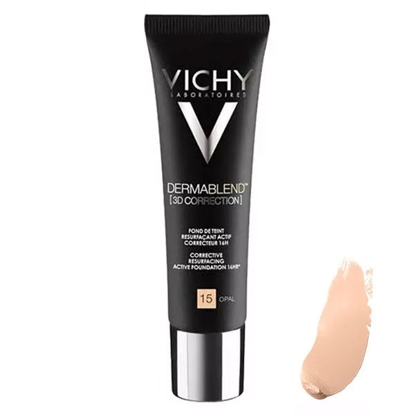 Vichy Dermablend 3D Correction Foundation باللون 45 Gold، كريم أساس سائل مصحح للبشرة مصمم لتوفير تغطية - اللوان: 15