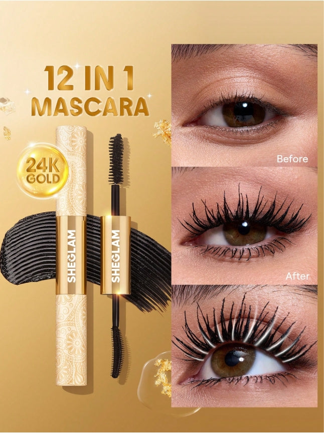 ماسكاراSHEGLAM All-In-One 24K - اللون: الذهبي 12 في 1