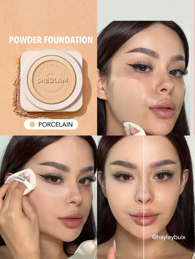 بودرة مضغوطة ناعمة  بودرة أساسSHEGLAM - اللوان: بورسلين