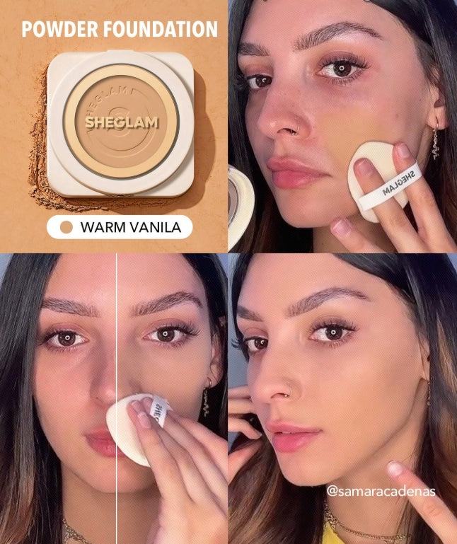 بودرة مضغوطة ناعمة  بودرة أساسSHEGLAM - اللوان: Warm Vanilla