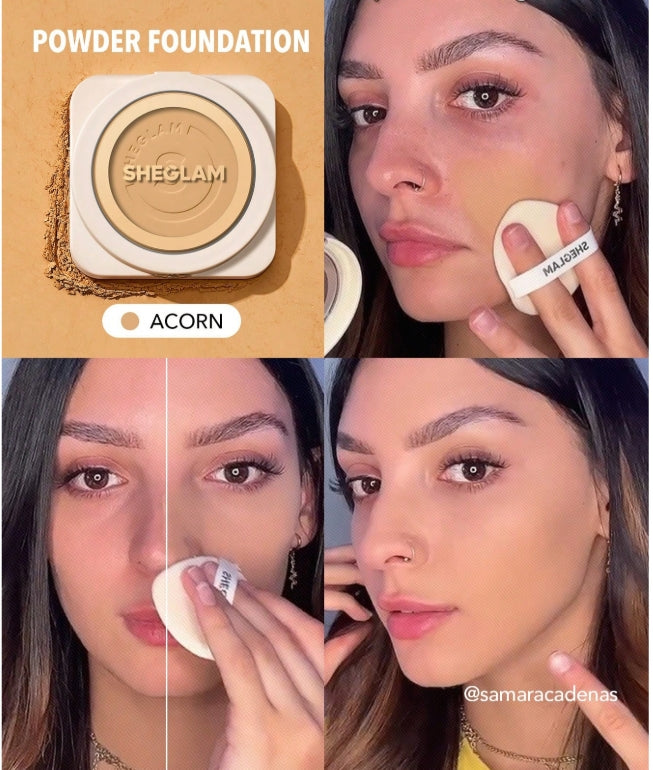 بودرة مضغوطة ناعمة  بودرة أساسSHEGLAM - اللوان: Acorn