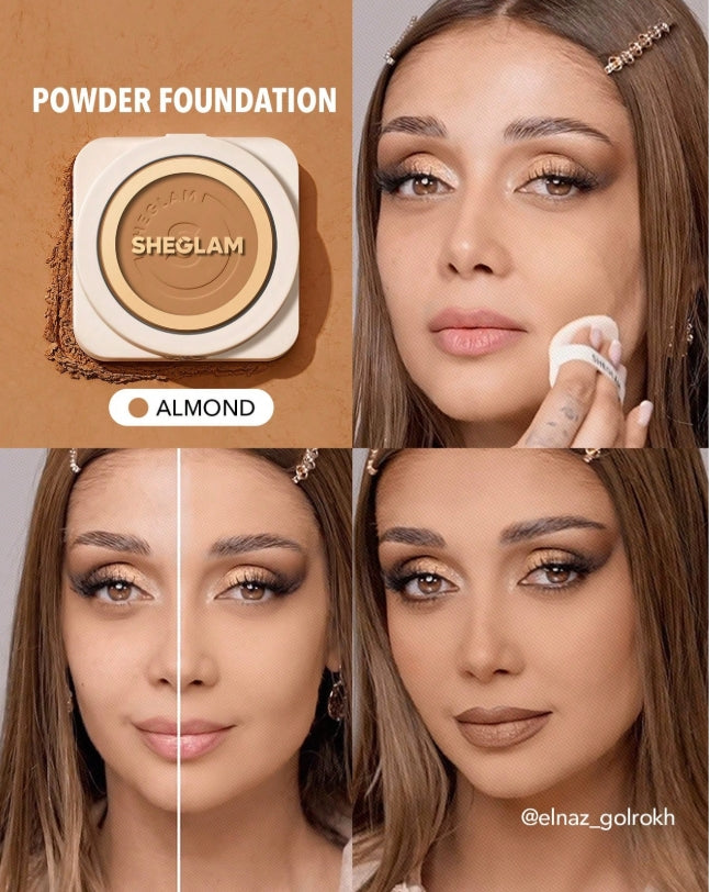 بودرة مضغوطة ناعمة  بودرة أساسSHEGLAM - اللوان: Almond