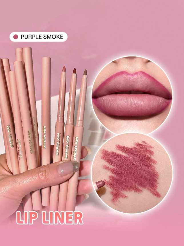 SHEGLAM قلم تحديد الشفاه So Lippy-قلم تحديد الشفاه الكريمي غير اللامع القرمزي، ذو صبغة عالية - اللوان: أحمر بنفسجي مطفيPurple Smoke