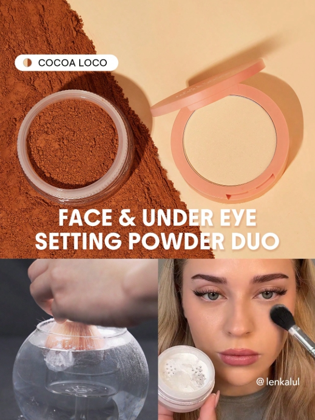 بودرة تثبيت سائبة2في 1 SHEGLAM بودرة تثبيت الوجه وتحت العين - اللوان: Cocoa Loco