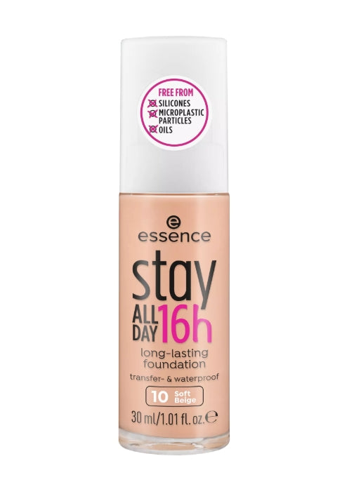 stay ALL DAY 16h long-lasting Foundation كريم أساس يدوم طويلا مع ملمس مقاوم للماء لنهاية ناعمة وغير لامعة - اللوان: 10