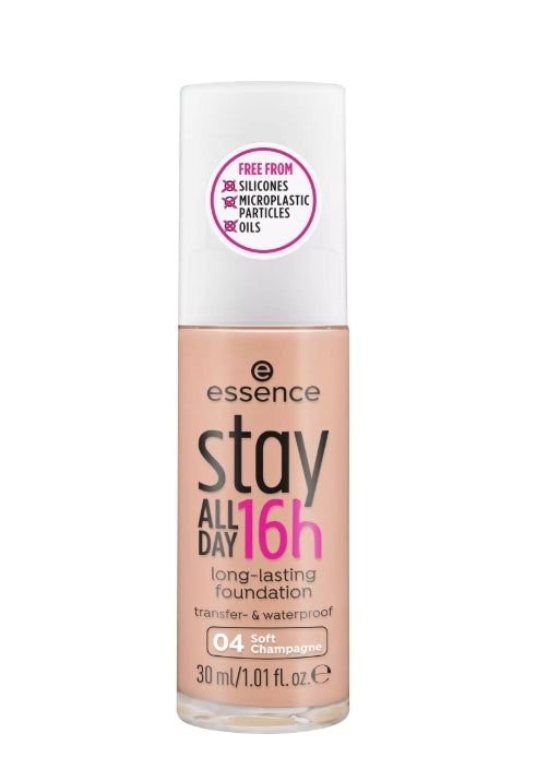 stay ALL DAY 16h long-lasting Foundation كريم أساس يدوم طويلا مع ملمس مقاوم للماء لنهاية ناعمة وغير لامعة - اللوان: 04