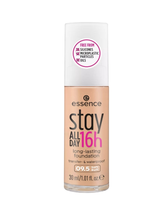 stay ALL DAY 16h long-lasting Foundation كريم أساس يدوم طويلا مع ملمس مقاوم للماء لنهاية ناعمة وغير لامعة - اللوان: 09.5