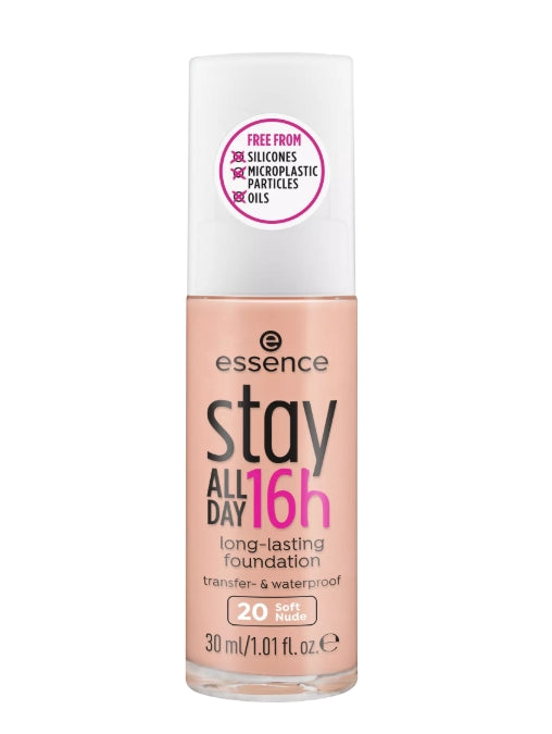 stay ALL DAY 16h long-lasting Foundation كريم أساس يدوم طويلا مع ملمس مقاوم للماء لنهاية ناعمة وغير لامعة - اللوان: 20