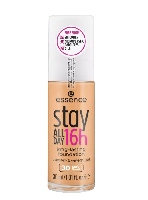 stay ALL DAY 16h long-lasting Foundation كريم أساس يدوم طويلا مع ملمس مقاوم للماء لنهاية ناعمة وغير لامعة - اللوان: 30
