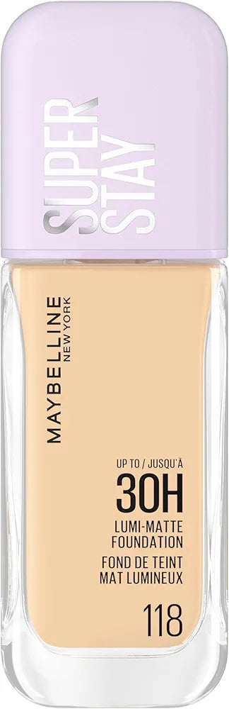 كريم أساس ميبلين سوبر ستاي لومي-مات (Maybelline Super Stay Lumi-Matte Foundation) ب - اللوان: 118