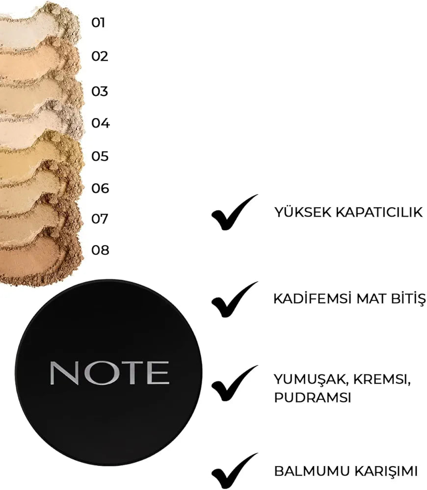 بودرة مضغوطة لومينوس سيلك (Luminous Silk Compact Powder) من ماركة نوت كوزمتيك (Note Cosmetique) - اللوان: 07