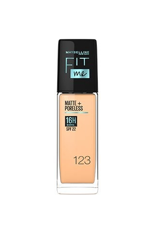 كريم الأساس مايبلين 30مل Fit Me Matte & Poreless - Glass - اللوان: 123