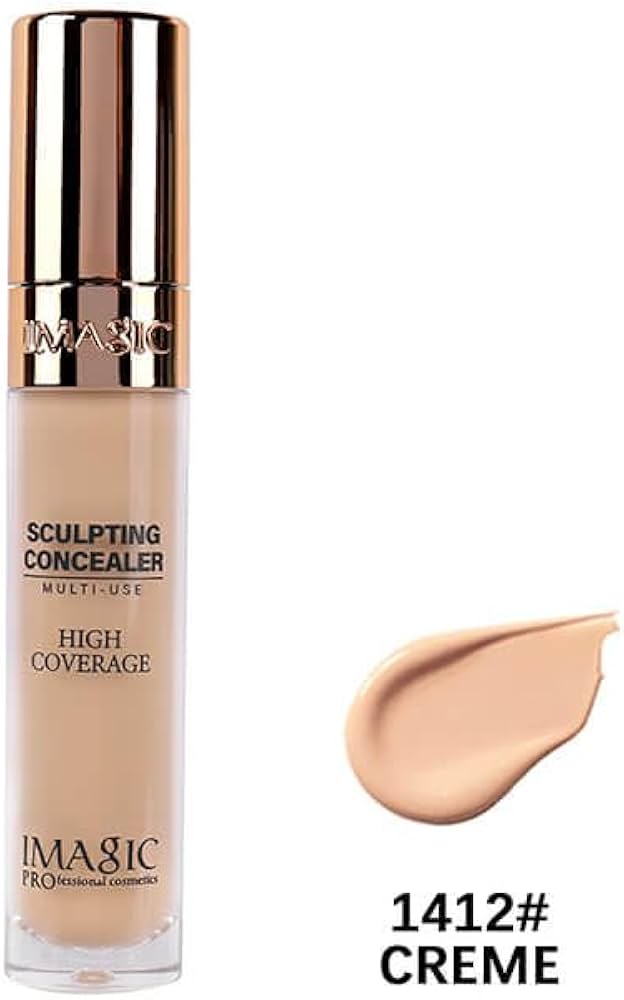 IMAGIC Professional Sculpting Concealer، كونسيلر خافي عيوب كريمي متعدد الاستخدامات يوفر تغطية عالية لإخفاء الهالات السوداء وعيوب البشرة - اللوان: 1412-Creme