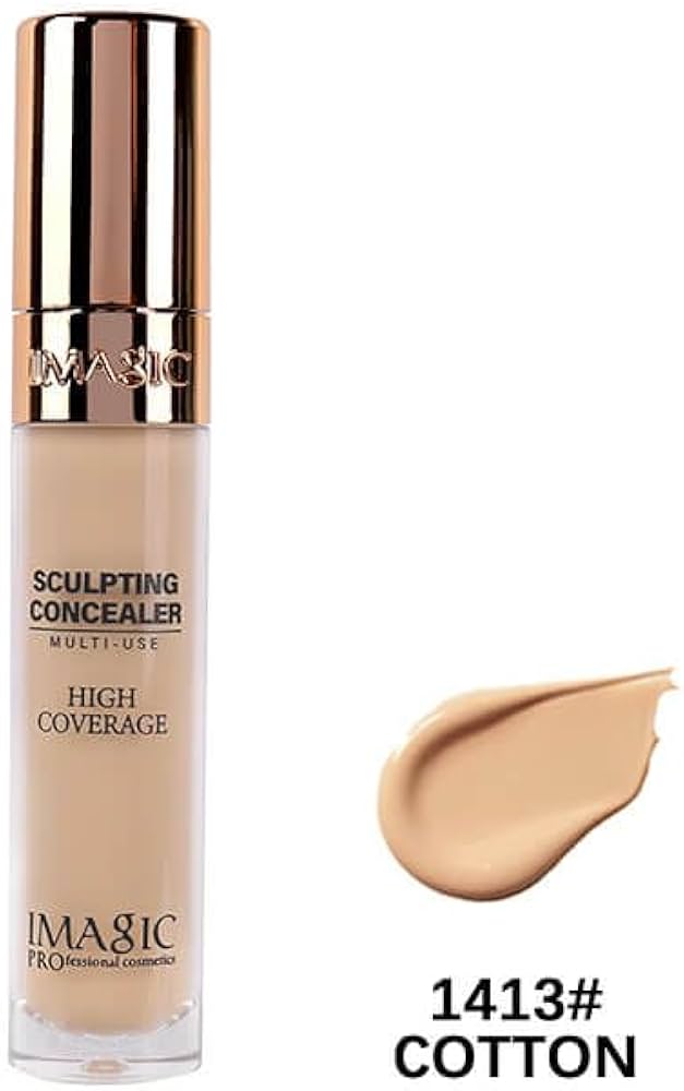 IMAGIC Professional Sculpting Concealer، كونسيلر خافي عيوب كريمي متعدد الاستخدامات يوفر تغطية عالية لإخفاء الهالات السوداء وعيوب البشرة - اللوان: 1413- Cotton.