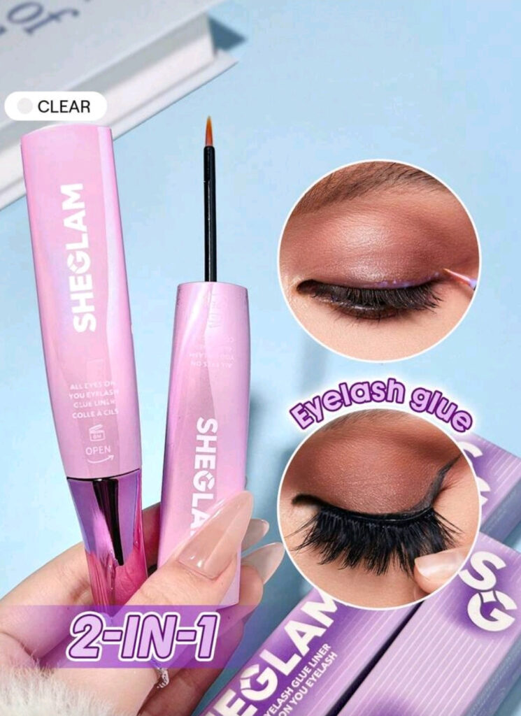 محدد عيون ولاصق رموش من ماركة شيغلام (SHEGLAM)، - اللوان: شفاف-Clear