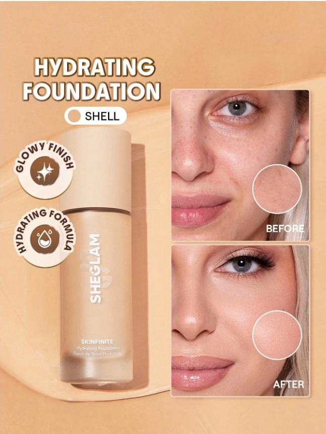 SHEGLAM كريم أساس مرطب بتغطية غير مرئية - اللوان: Shell