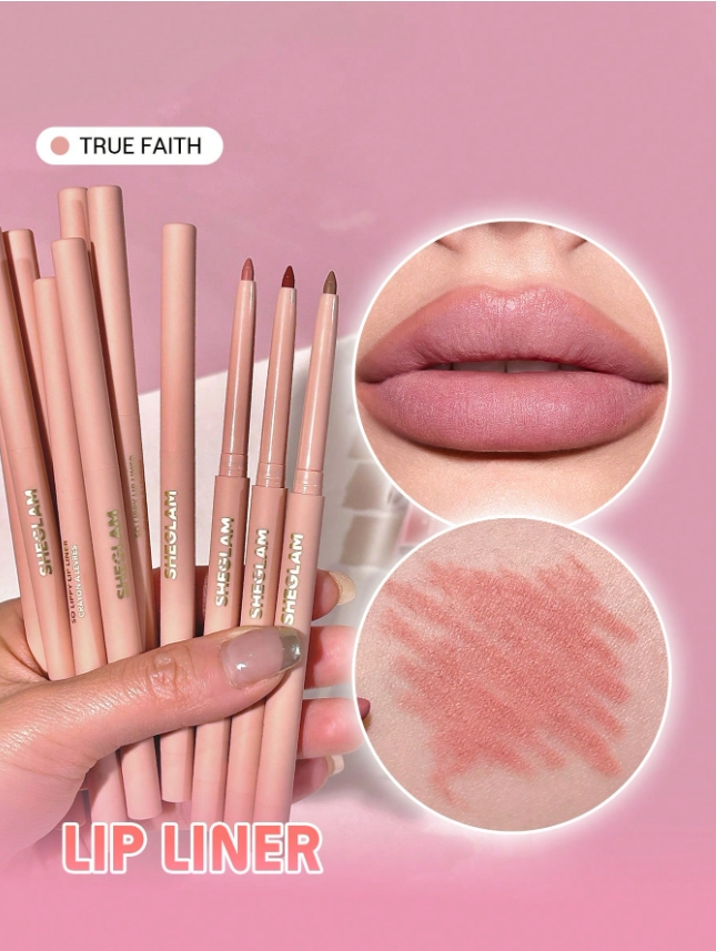 SHEGLAM قلم تحديد الشفاه So Lippy-قلم تحديد الشفاه الكريمي غير اللامع القرمزي، ذو صبغة عالية - اللوان: True Faithبيج إلى أسمر خالص