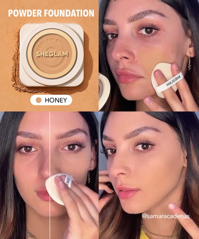 بودرة مضغوطة ناعمة  بودرة أساسSHEGLAM - اللوان: Honey