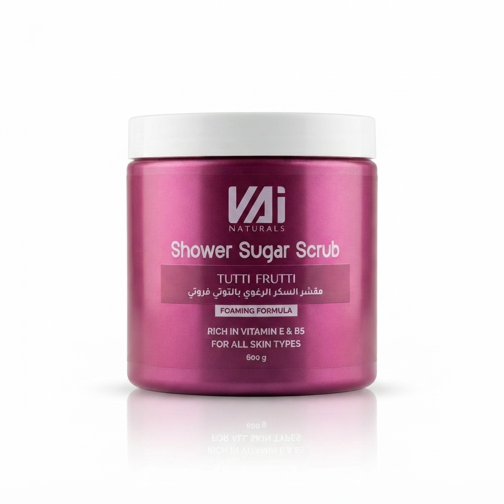 مجموعة مقشرات السكر الرغوية الفاخرة للعناية بالبشرة من ڤاي ناتشورالز (VAI Naturals Shower Sugar Scrub Collection) - النوع: 🍇بالتوتي فروتي