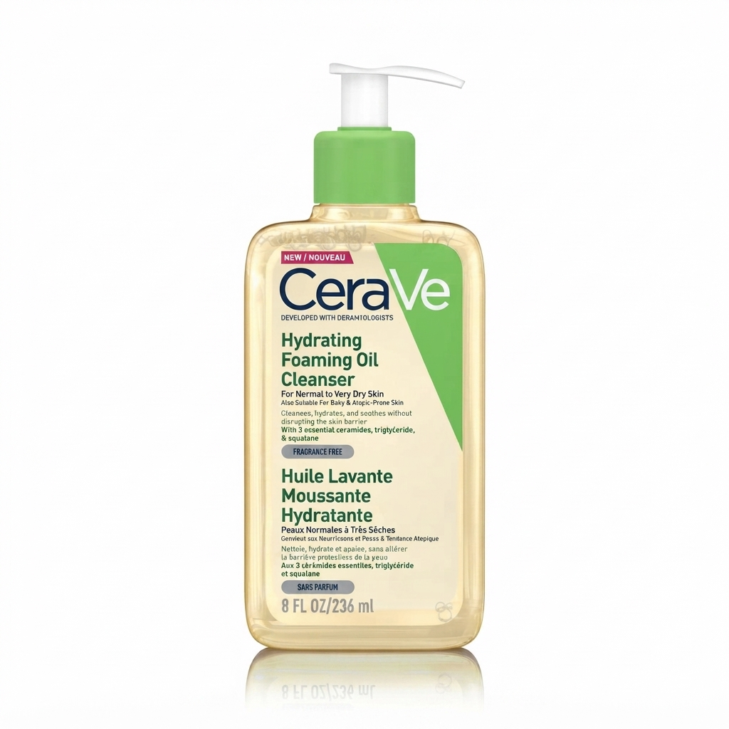 غسول زيتي لي التنظيف وا الترطيب من سيرافي (CeraVe Feuchtigkeitsspendendes Reinigungöl / Huile Lavante Moussante Hydratante).. تنظيف عميق وترطيب فاخر يحضن بشرتكِ - حجم: 236ml