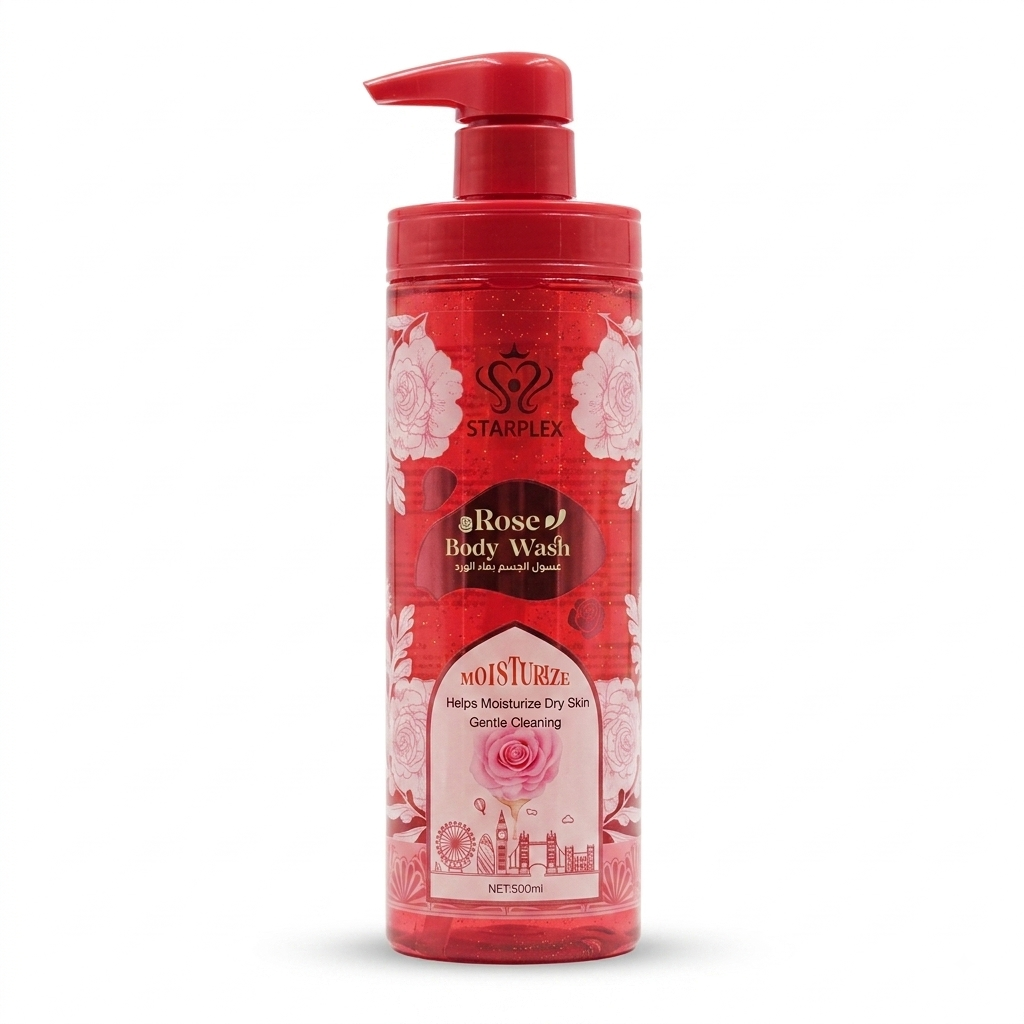 غسول الجسم المرطب بماء الورد والنعناع من ستاربلكس (Starplex Body Wash) - النوع: الورد