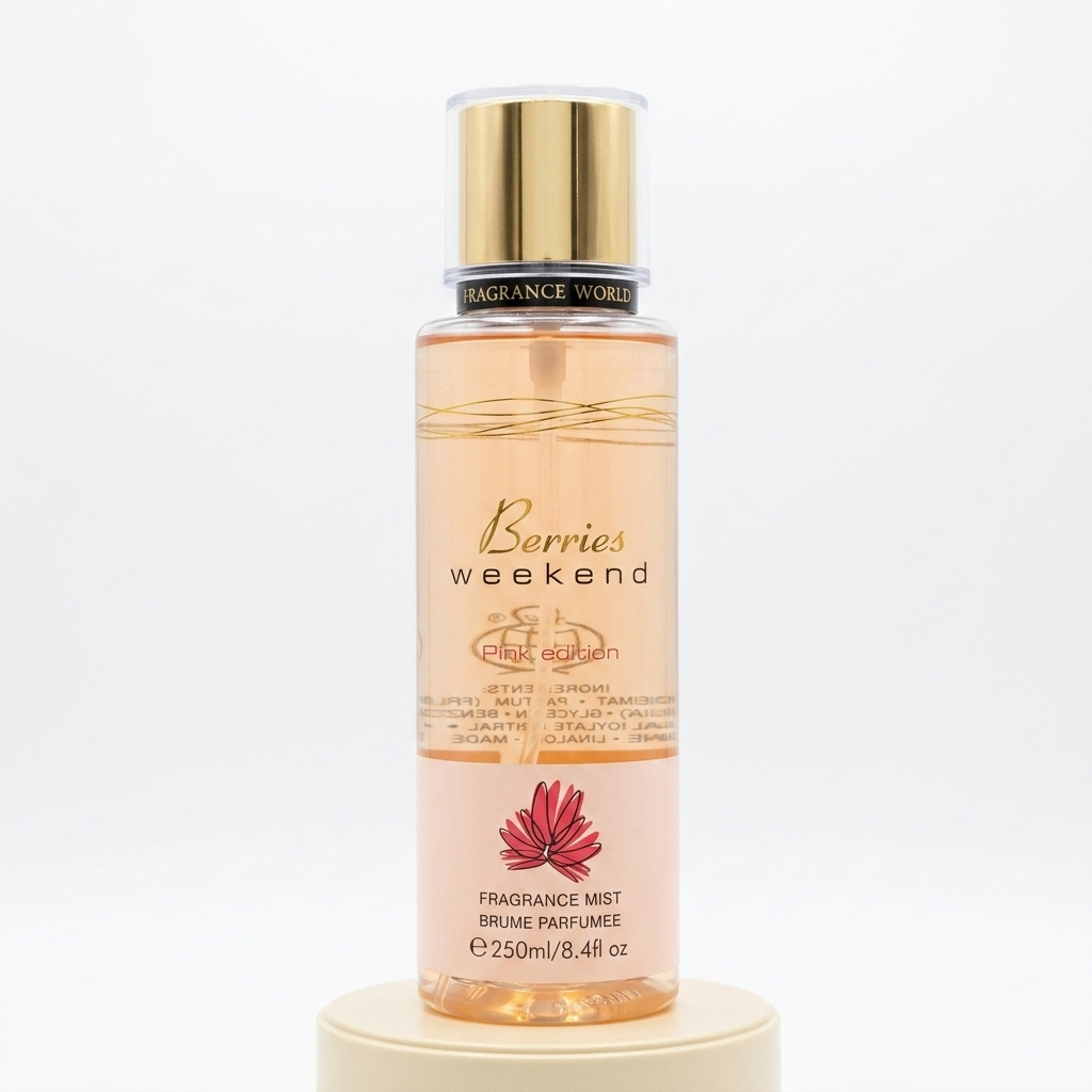 تشكيلة معطرات الجسم الفاخرة من فراغانس وورلد (Fragrance World Fragrance Mist Collection) - النوع: 🍒بيريز ويك إند