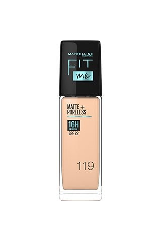 كريم الأساس مايبلين 30مل Fit Me Matte & Poreless - Glass - اللوان: 119